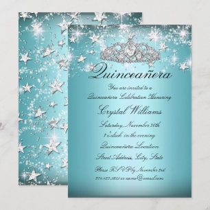 Couronne d'étoiles scintillantes bleues Invitation
