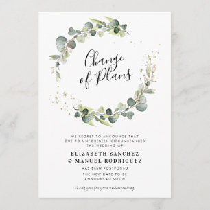 couronne d'eucalyptus reportée carte mariage