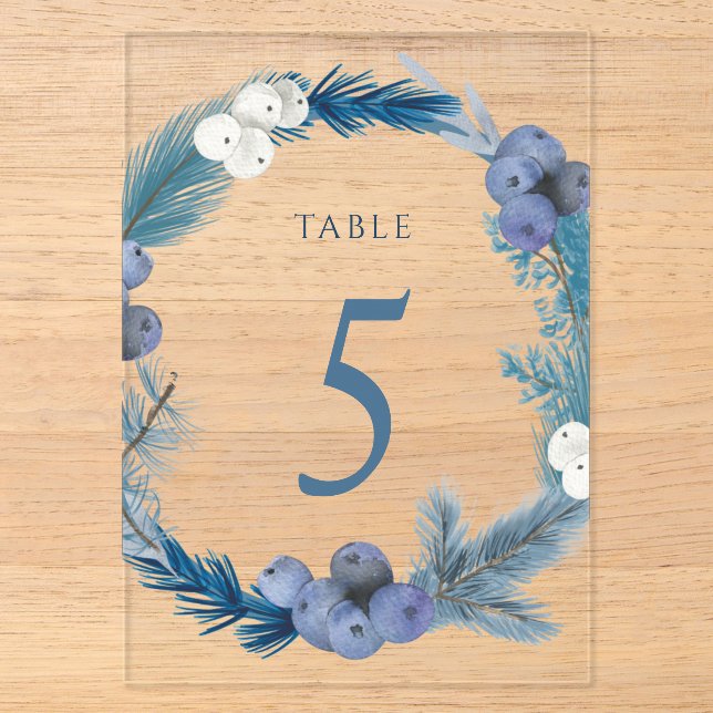 couronne d'hiver numéro de table cinq panneau (Recto)