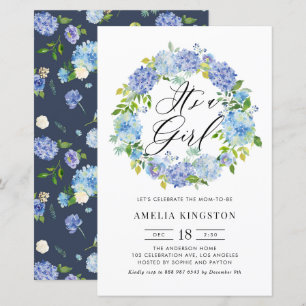 Couronne d'hortensia bleue Invitation C'est une fi