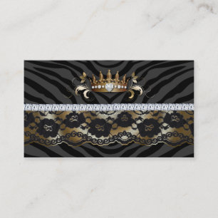 Couronne d'or de zèbre de mode de carte de visite