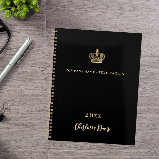 Couronne d'or noire nom année entreprise (Créateur téléchargé)