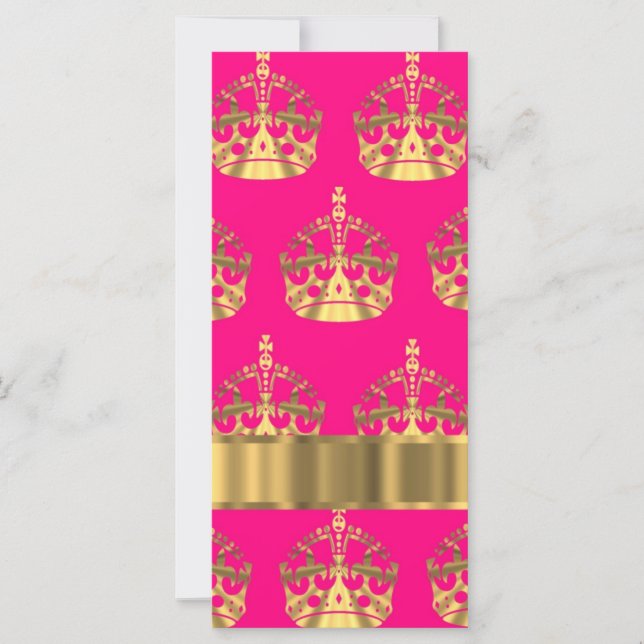 couronne d'or sur rose chaud (Devant)
