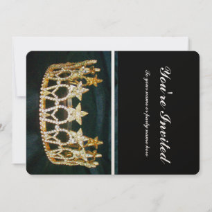 Couronne dorée et Invitation en métal noir