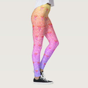 Couronne et coeur Pastel Imprimer Leggings