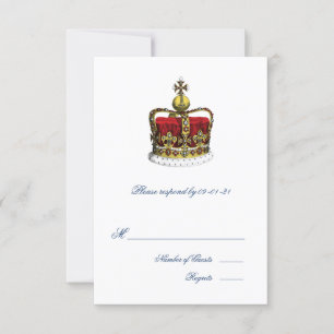 Couronne et drapeau d'Union Jack épousant RSVP