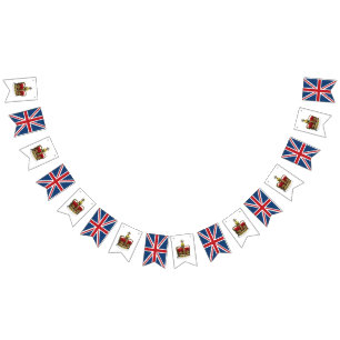 Couronne et drapeau royaux d'Union Jack