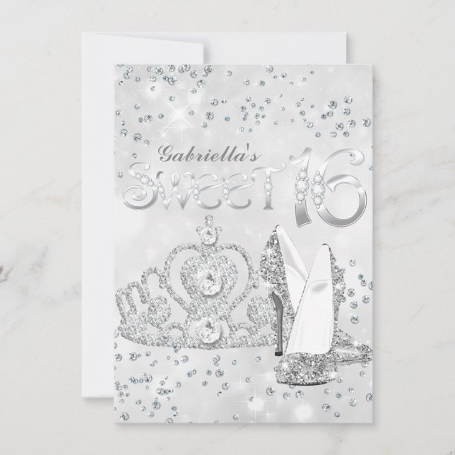 Couronne et talons pailletés argent Invitation Swe (Devant)