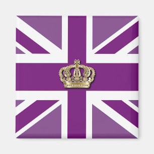 Couronne et Union Jack Patriotic Magnet
