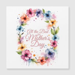 Couronne florale aquarelle pour la fête des mères
