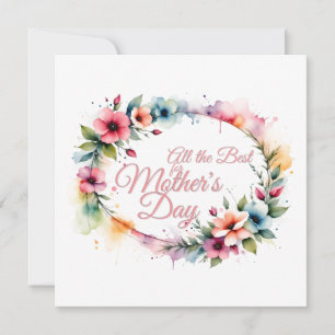 Couronne florale aquarelle pour la fête des mères