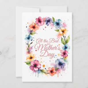 Couronne florale aquarelle pour la fête des mères