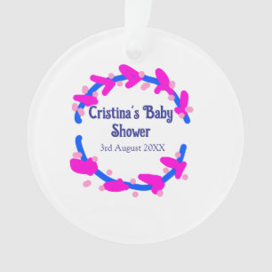 Couronne florale bébé shower bleu violet bohème aj