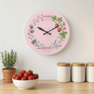 Couronne florale botanique Horloge murale en acryl