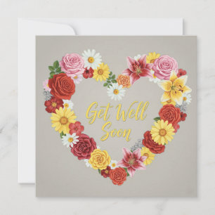 Couronne florale de cœur pour un prompt rétablisse