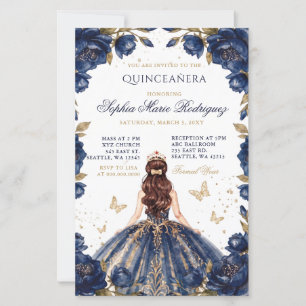 Couronne florale de princesse Navy Or Budget Quinc