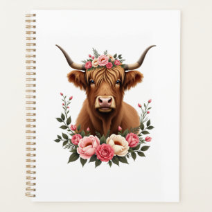 Couronne florale de vache Highland vintage Bohème 