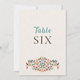 Couronne florale élégante moderne numéro de table