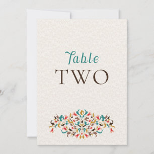 Couronne florale élégante moderne numéro de table 