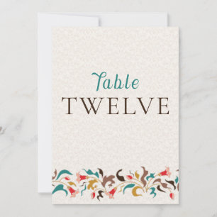 Couronne florale élégante moderne numéro de table 
