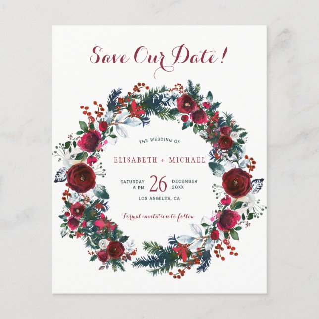 Couronne florale hivernale de budget mariage à ann (Devant)