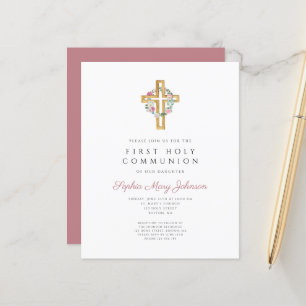 Couronne florale rose budget Croix Première commun