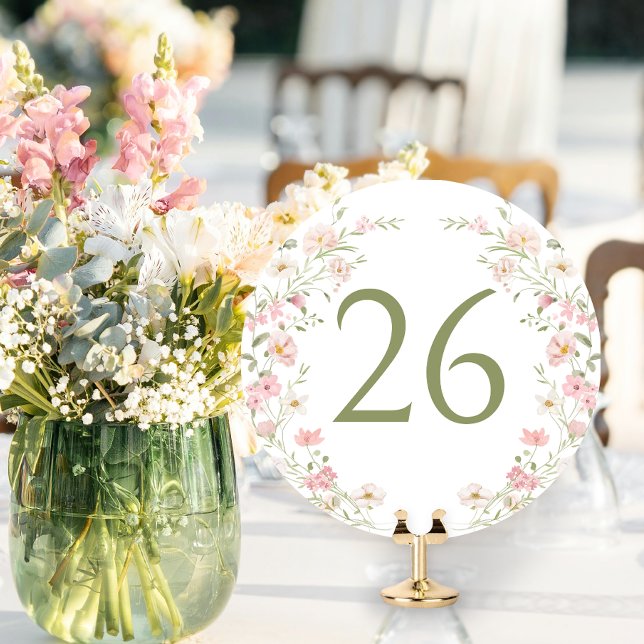 Couronne florale rose fard mariage numéro de table (Créateur téléchargé)