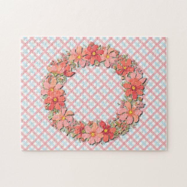 Couronne florale sur le Puzzle graphique Motif pla (Horizontal)
