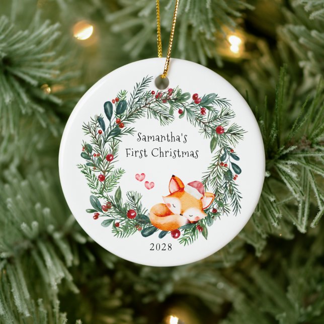 Couronne Renard Ornement de premier Noël de bébé  (Créateur téléchargé)