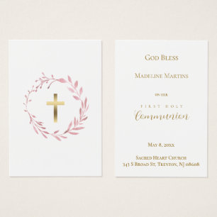 couronne rose Carte de souvenir de la première com