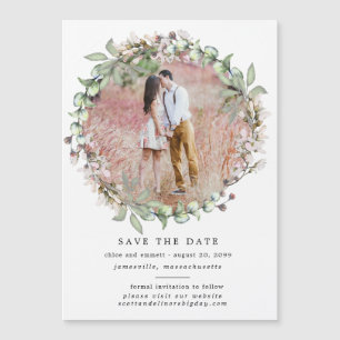 Couronne rose florale Enregistrer la date Carte ma