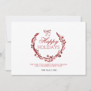 couronne rouge flourish Business fêtes carte
