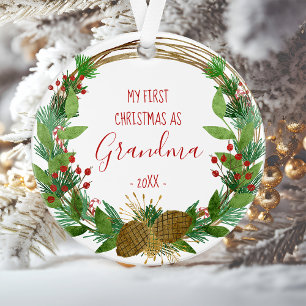 Couronne rustique de Noël de grand-mère pour premi