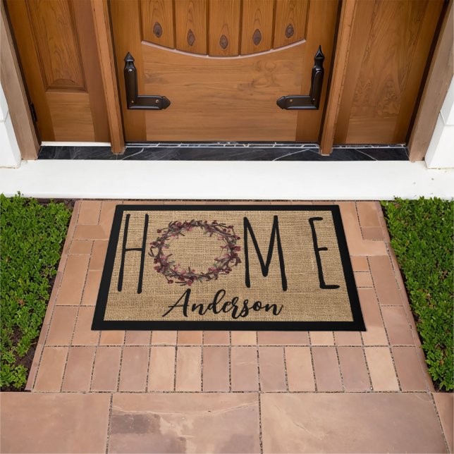 Couronne rustique Tapis de porte nom de famille Fa (De plein air)
