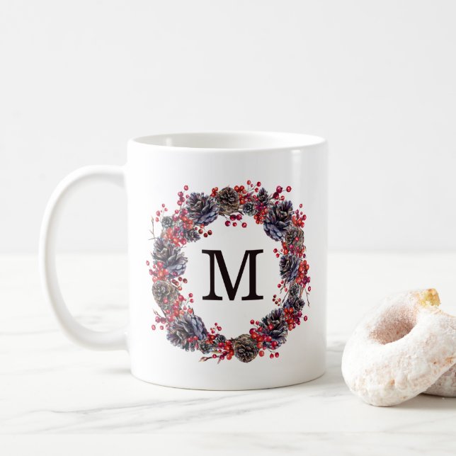 Couronne Rustique | Tasse de Café de Monogramme de (Avec donut)