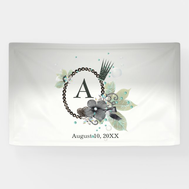 Couronne scintillante pour Bébé Bannière fille (Horizontal)