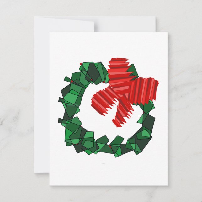 Couronne verte et carte à ruban rouge (Devant)