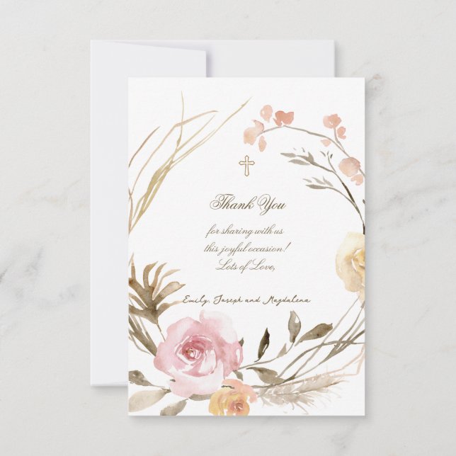 couronnes de fleurs cartes de remerciement petit B (Dos)