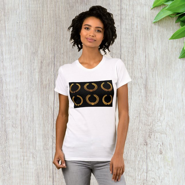 Couronnes de laurier dorées T-Shirt pour femmes (Créateur téléchargé)