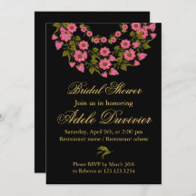 Couronnes florales roses | Invitation de douche nu