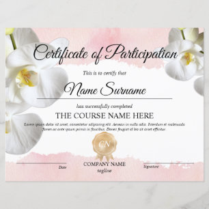 Cours d'attribution de certificat de participation