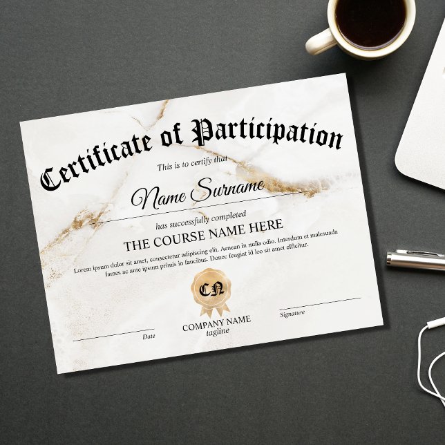 Cours d'attribution de certificat de participation (Créateur téléchargé)