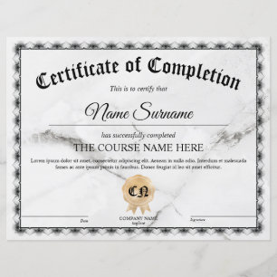Cours d'attribution de certificat de participation