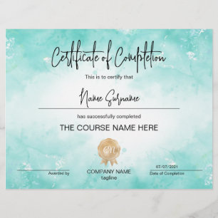 Cours d'attribution d'un certificat d'achèvement m