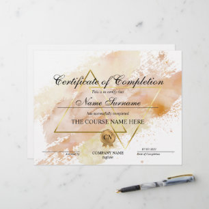 Cours d'attribution d'un certificat d'achèvement m