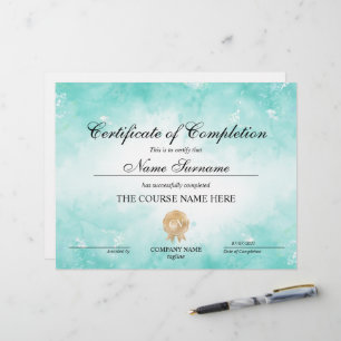 Cours d'attribution d'un certificat d'achèvement m