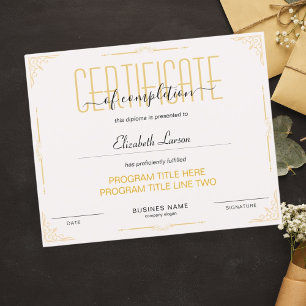 Cours de certificat d'excellence d'achèvement