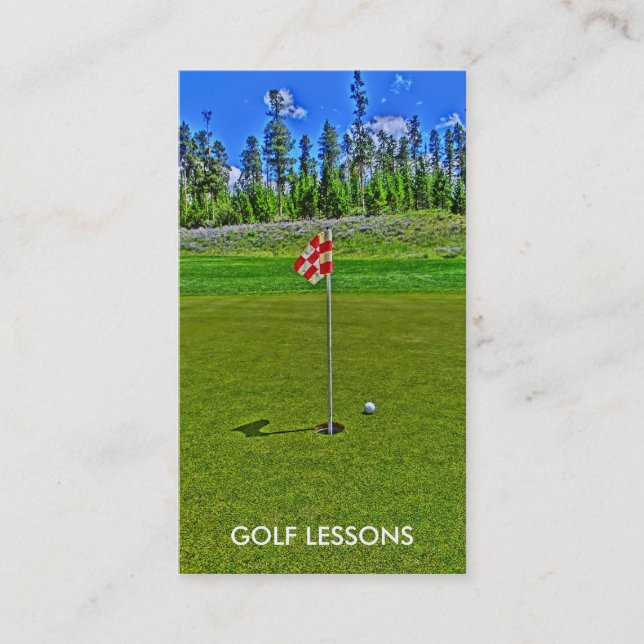 Cours de golf scène lumineuse cartes de visite per (Devant)