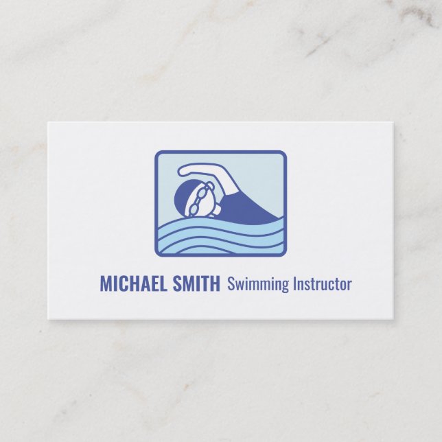 Cours de natation, Carte de visite d'un instructeu (Devant)