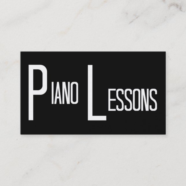 Cours de piano Carte de visite de mot (Devant)